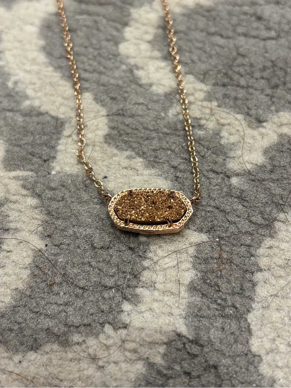 Kendra Scott Elisa Necklace - rose gold with rose gold drusy